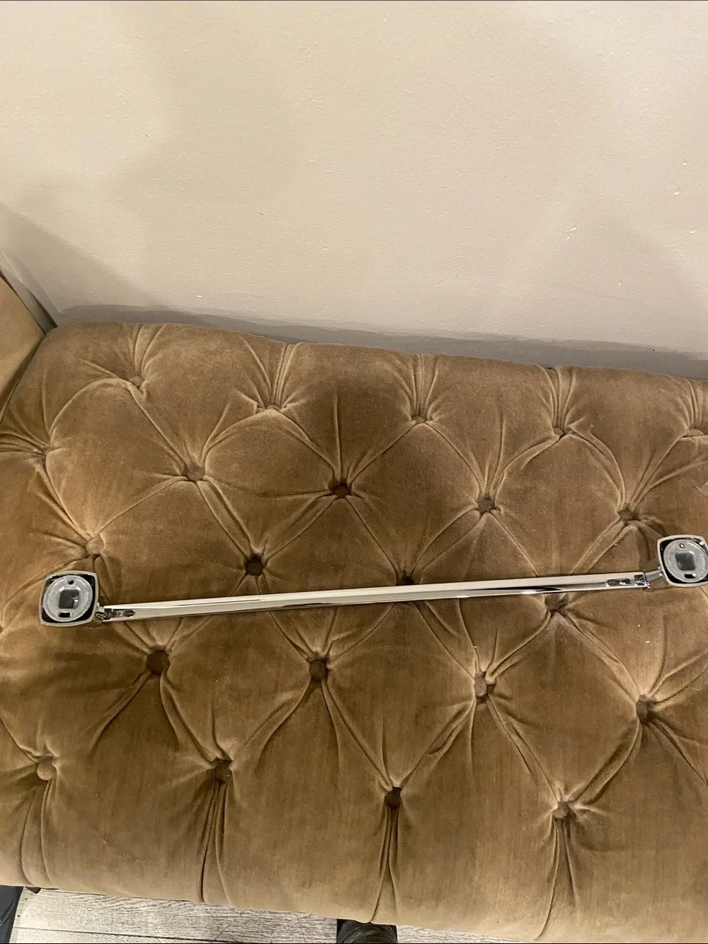 Polished Silver Wall Hook Bar - Modern Single Rail 26in long